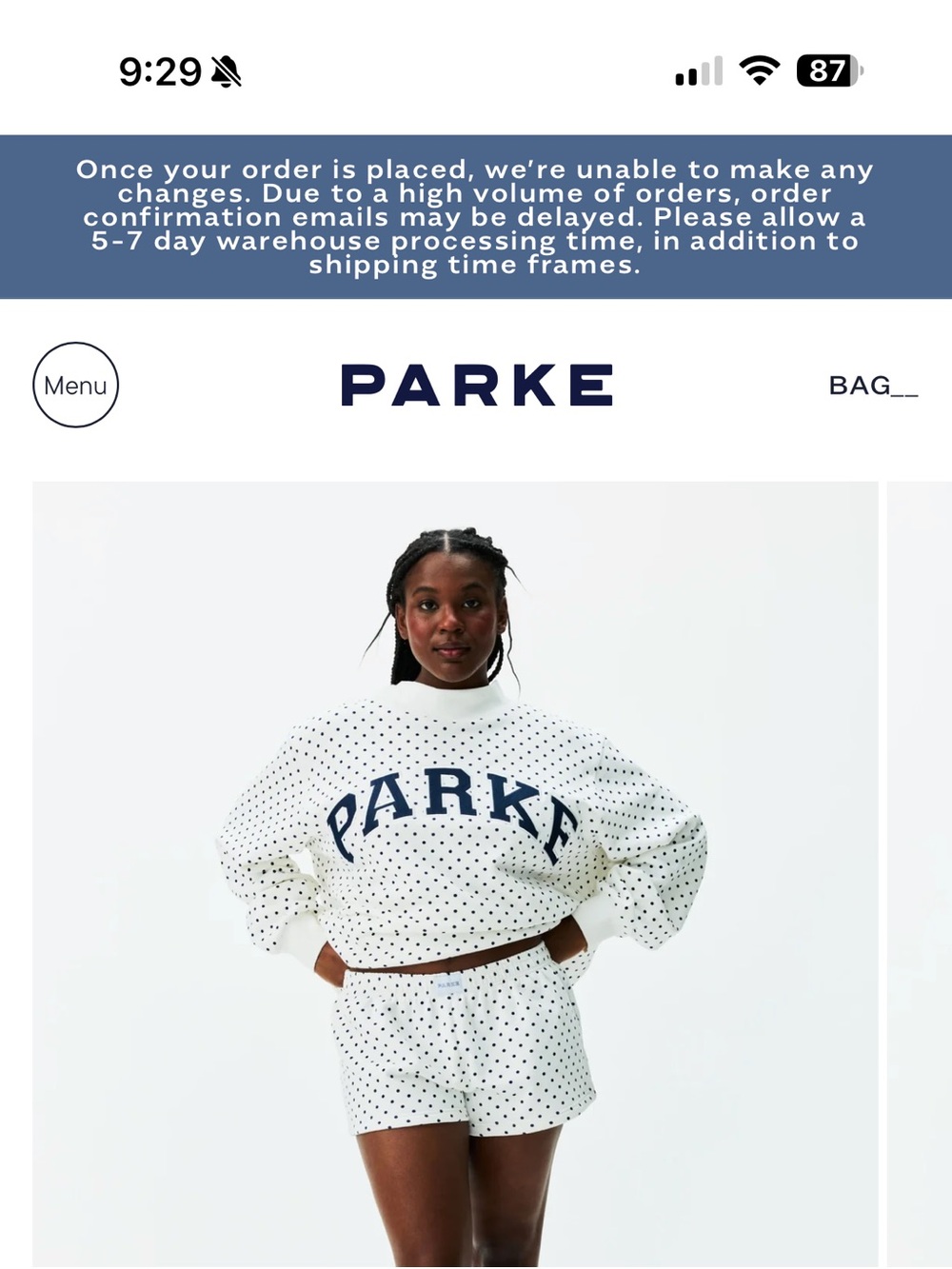Ready to ship!!!!PARKE White Polka Dot Boxer Sorts